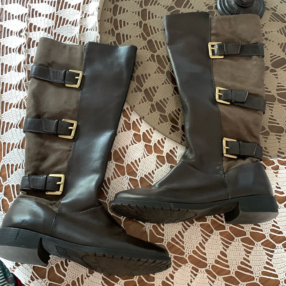 Knee high brown boots